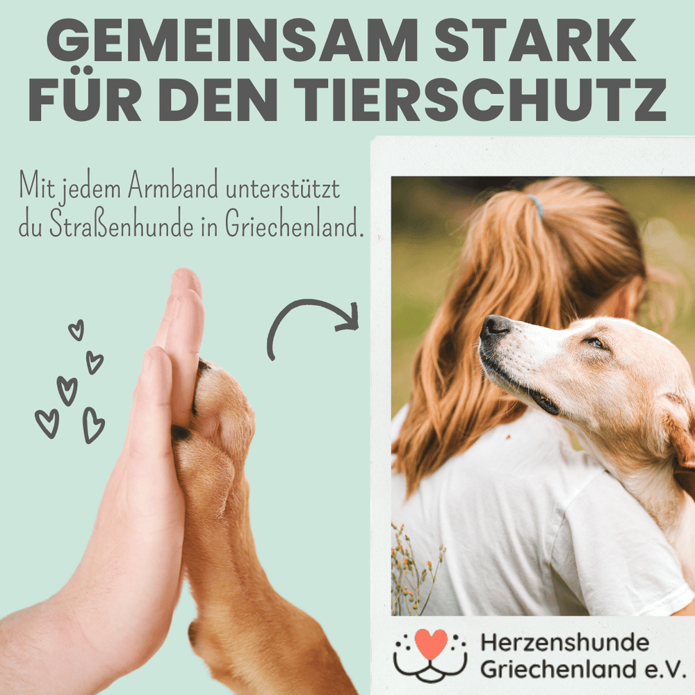 
                  
                    Handgefertigtes Tierschutz-Armband aus Natursteinen
                  
                
