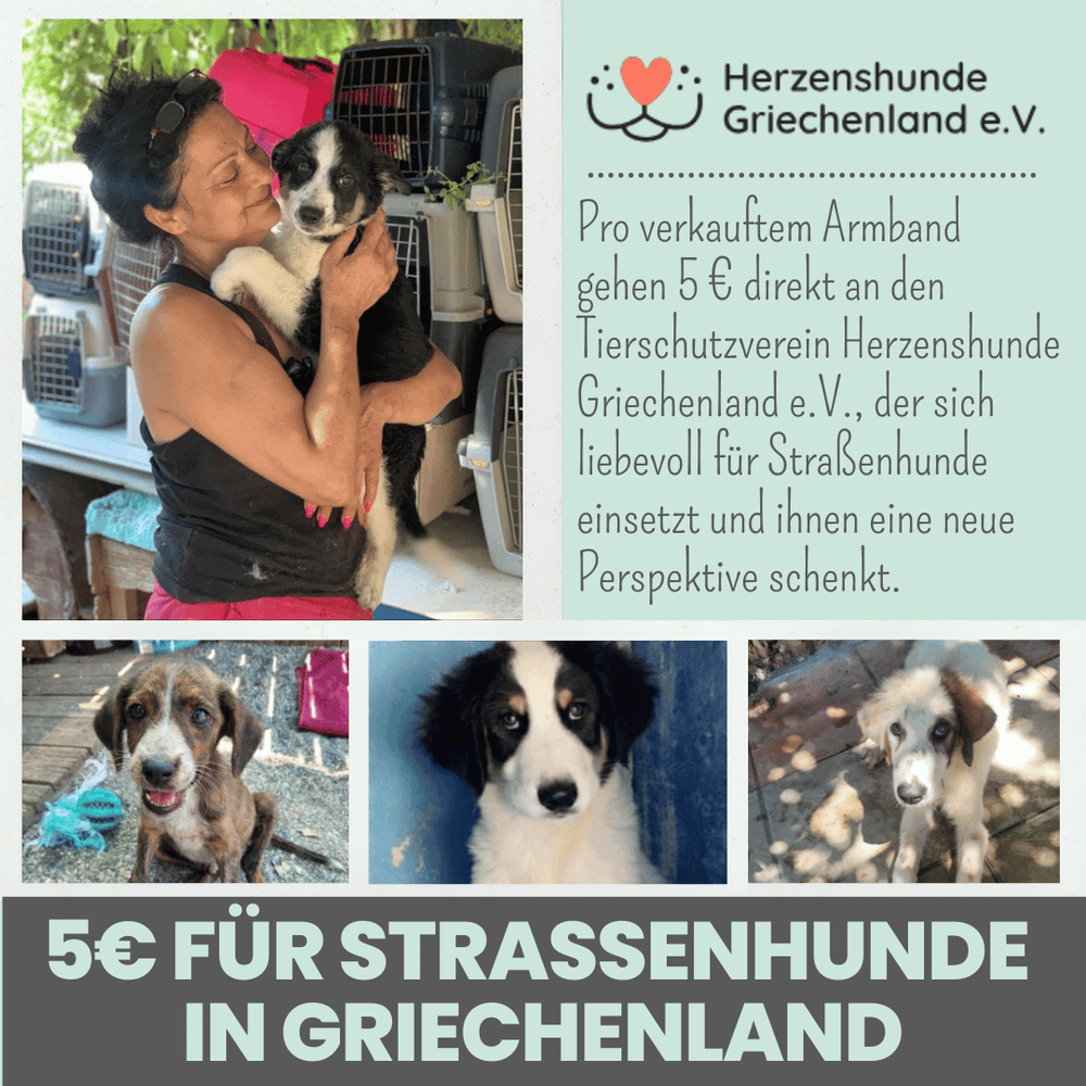 
                  
                    Handgefertigtes Tierschutz-Armband aus Natursteinen
                  
                