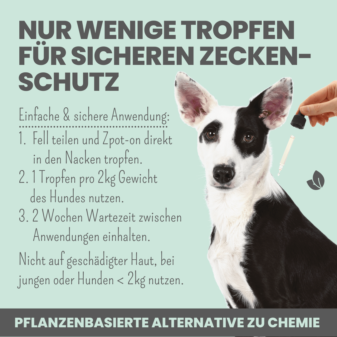 
                  
                    Zpot-on für Hunde gegen Zecken, Flöhe, Milben & Mücken
                  
                