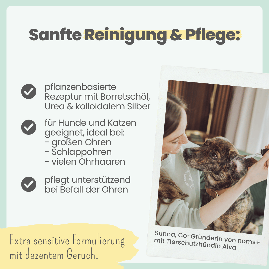 
                  
                    2-in-1 Ohrfein Reinigung & Pflege für Hunde & Katzen mit kolloidalem Silber
                  
                