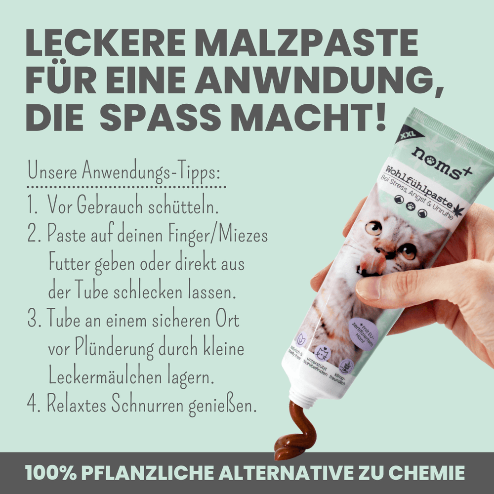 
                  
                    Wohlfühlpaste: Beruhigungspaste für Katzen mit Hanf & L-Tryptophan 100ml
                  
                