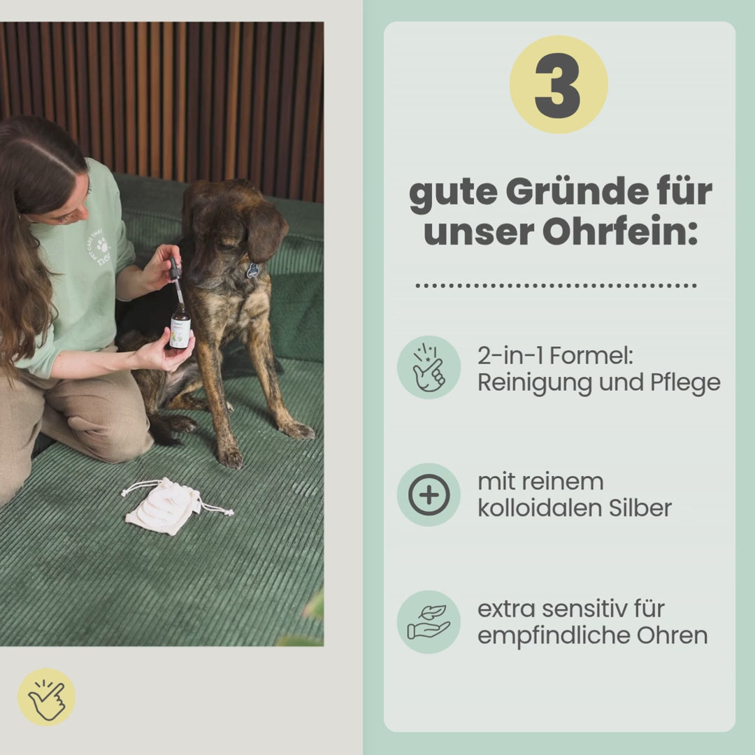 
                  
                    Laden und Abspielen von Videos im Galerie-Viewer, 2-in-1 Ohrfein Reinigung &amp;amp; Pflege für Hunde &amp;amp; Katzen mit kolloidalem Silber
                  
                