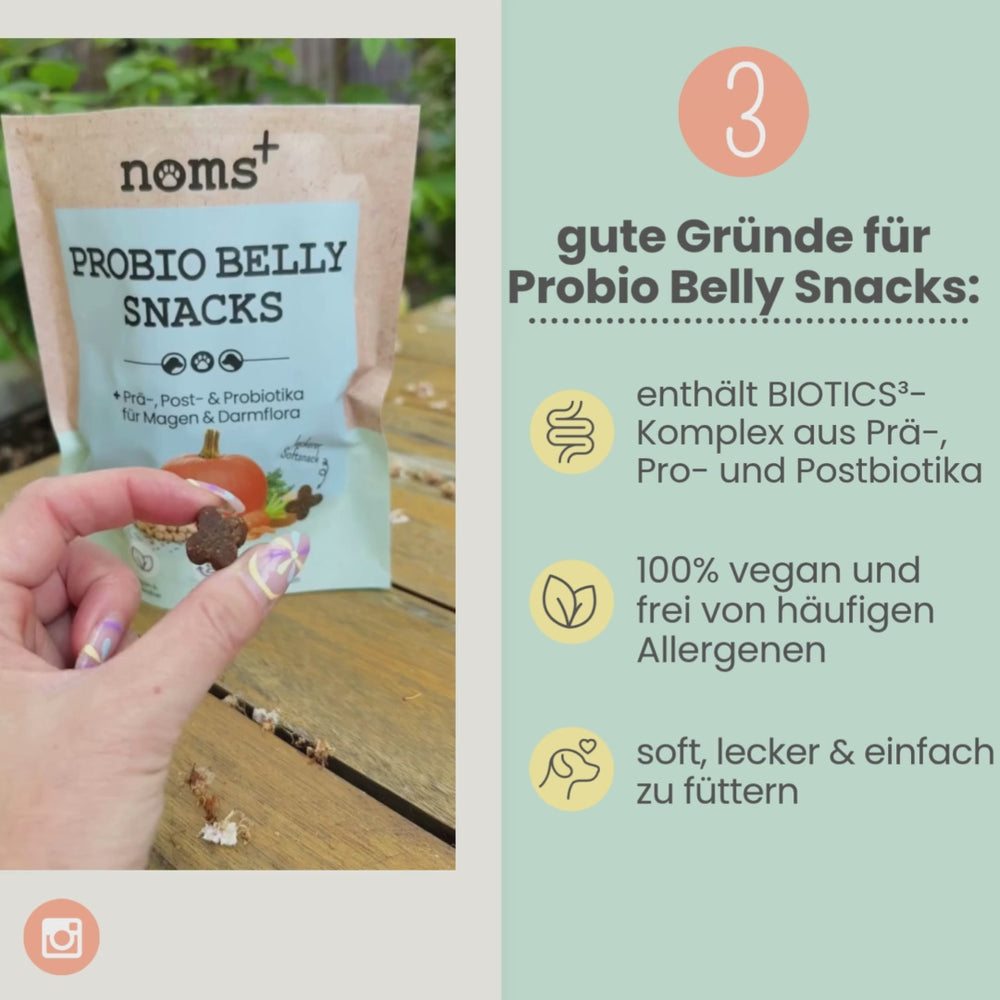 
                  
                    Laden und Abspielen von Videos im Galerie-Viewer, Probio Belly Snacks für Hunde mit BIOTICS³-Komplex: Präbiotika, Probiotika &amp;amp; Postbiotika
                  
                
