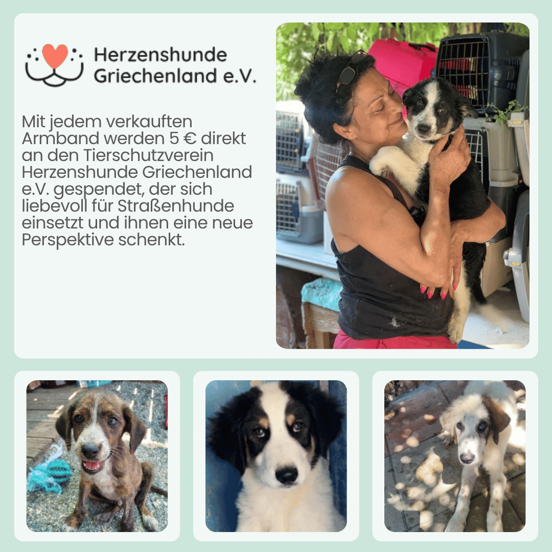 
                  
                    Handgefertigtes Tierschutz-Armband aus Natursteinen
                  
                